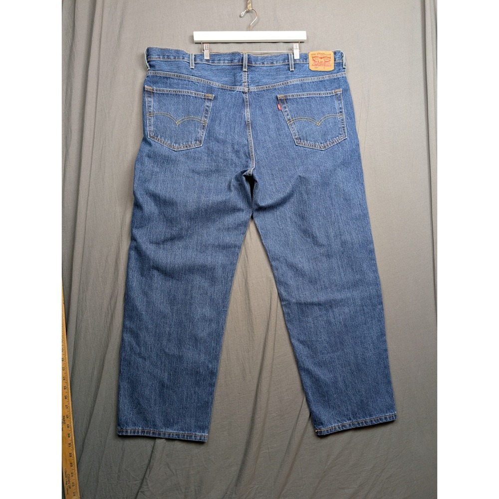 Levis 550 Mens Relaxed Fit Straight Leg Jeans Blue Medium Wash 48x32 01550-4886 - Picture 2 of 8